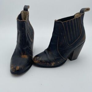 Freebird by Steven Distressed Leather Morgan Chelsea Style Ankle Booties -Size 6